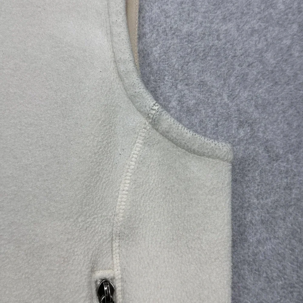 Patagonia Synchilla Fleece Vest Womens Medium Off White Zip Pockets 25165 F0